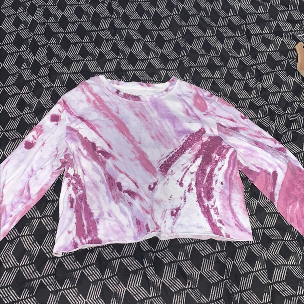 Purple acid wash crop top